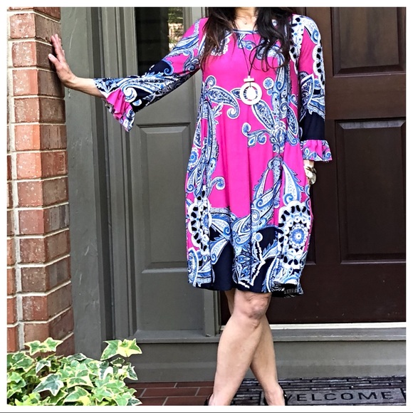 Beautiful side pocket ruffle sleeves swing dress - Picture 3 of 6